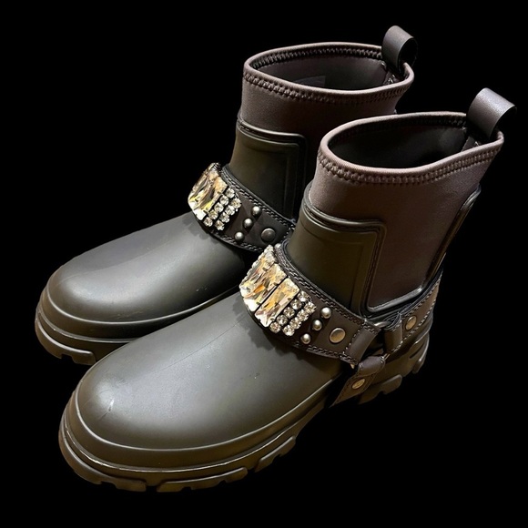Karl Lagerfeld Paris Rami Lug Sole Ankle Boots Dark Gray Size 6M - Picture 1 of 11